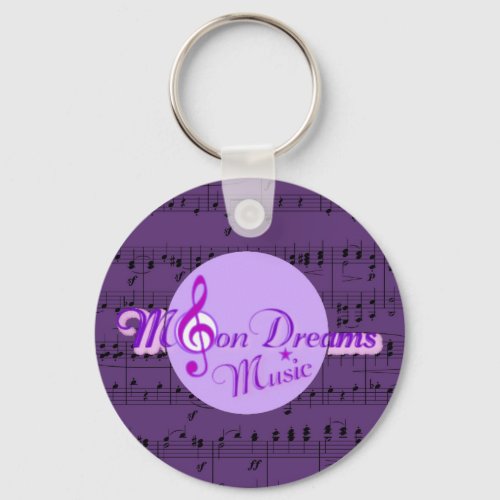 MoonDreams Purple Sheet Music Keychain