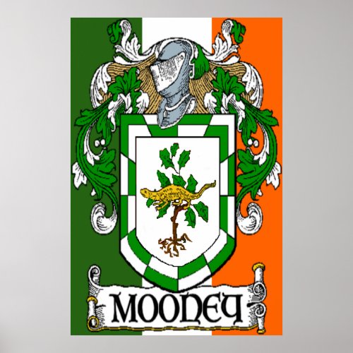 Mooney Coat of Arms Flag Poster Print