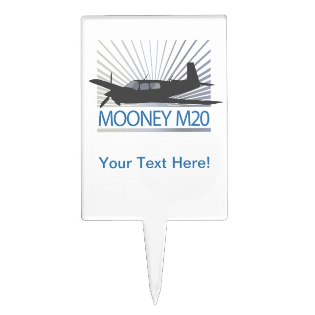 Mooney M20 Aircraft Cake Topper (Front)