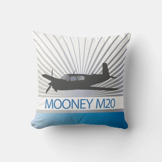 Mooney M20 Aircraft Throw Pillow (Front)