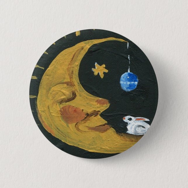 Moonface Pinback Button (Front)