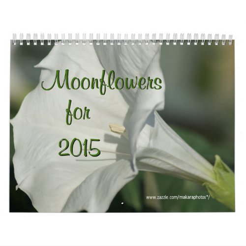 Moonflower Calendar___EDIT YEAR as needed Calendar