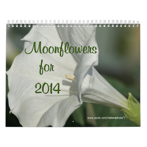Moonflower Calendar_EDIT YEAR as needed Calendar