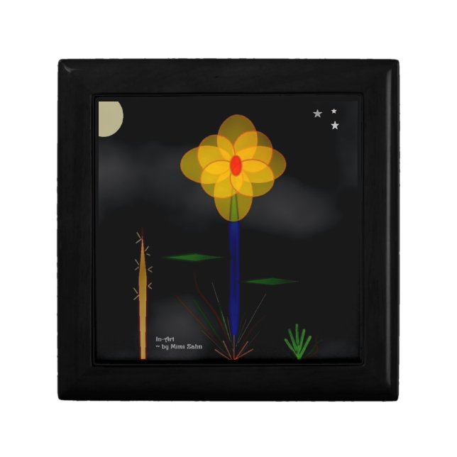 "Moonflower, Moonflower" Wooden Keepsake Box (Front)