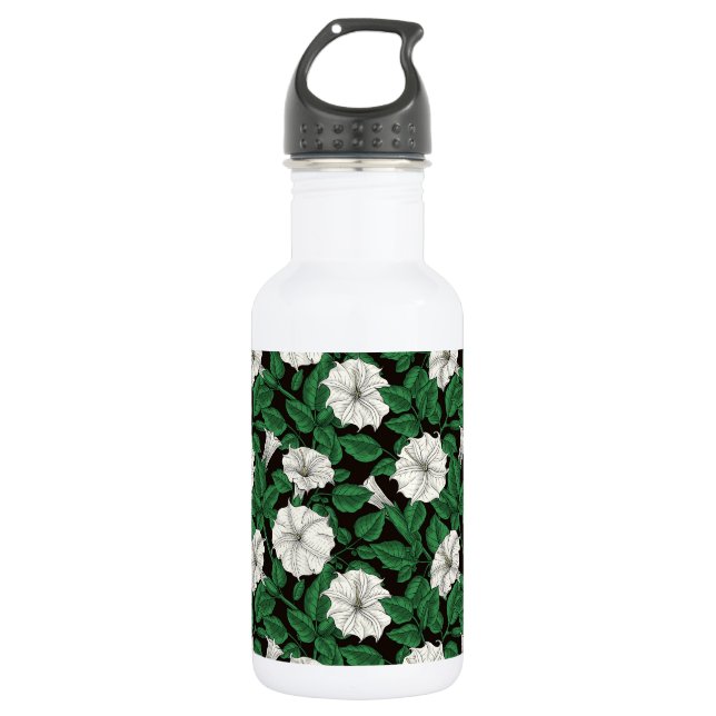 Moonflowers 2 stainless steel water bottle (Front)