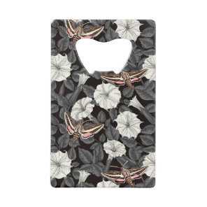 Moonflowers and sphinx moths 2 credit card bottle opener