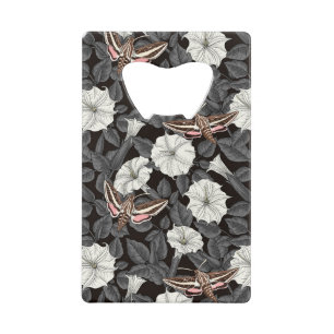 Moonflowers and sphinx moths 2 credit card bottle opener
