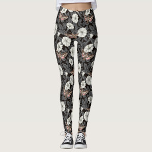 Moonflowers and sphinx moths 2 leggings
