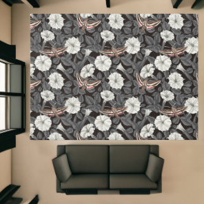 Moonflowers and sphinx moths 2 rug