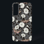 Moonflowers and sphinx moths 2 samsung galaxy s22  case<br><div class="desc">Hand-drawn pattern with moonflowers and sphinx moths</div>