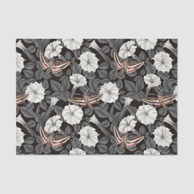 Moonflowers and sphinx moths 2 tissue paper (Front)