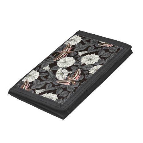 Moonflowers and sphinx moths 2 trifold wallet