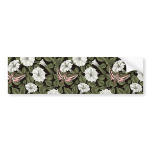 Moonflowers and sphinx moths bumper sticker