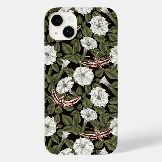Moonflowers and sphinx moths Case-Mate iPhone case (Back)