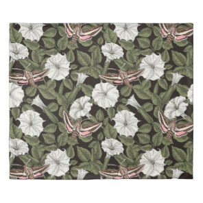 Moonflowers and sphinx moths duvet cover