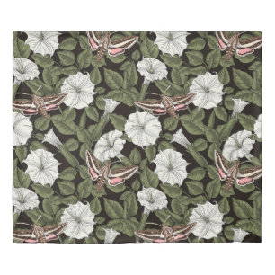 Moonflowers and sphinx moths duvet cover