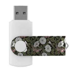 Moonflowers and sphinx moths flash drive
