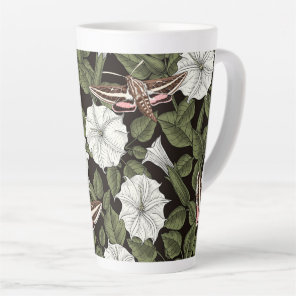 Moonflowers and sphinx moths latte mug
