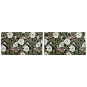 Moonflowers and sphinx moths pillow case