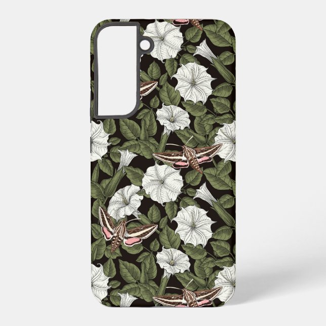 Moonflowers and sphinx moths samsung galaxy case (Back)