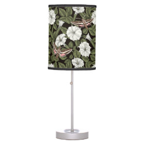 Moonflowers and sphinx moths table lamp
