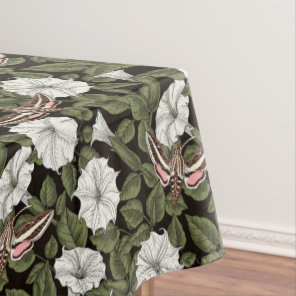 Moonflowers and sphinx moths tablecloth