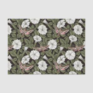 Moonflowers and sphinx moths tissue paper