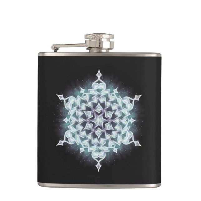 Moonfrost Snowflake Flask (Front)