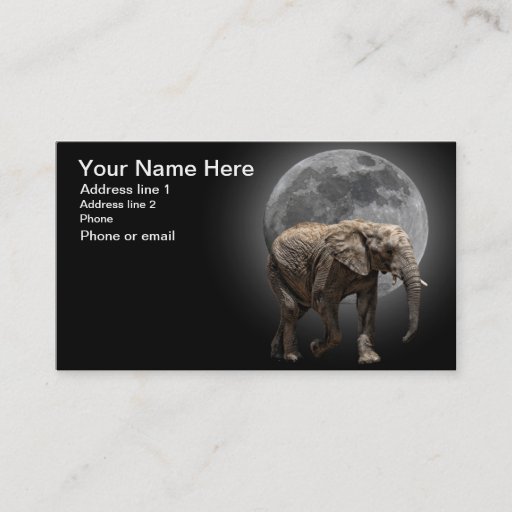 Customizable MOONGLOW ELEPHANT #1 BUSINESS CARD