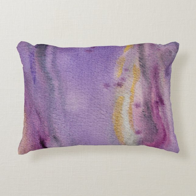 Moonglow Gold Abstract Painting Accent Pillow (Front)