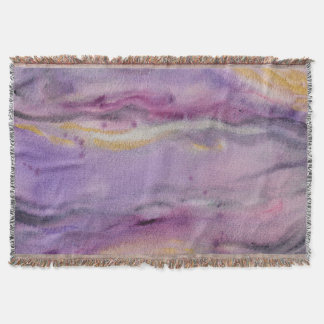 Moonglow Gold Abstract Painting Throw Blanket