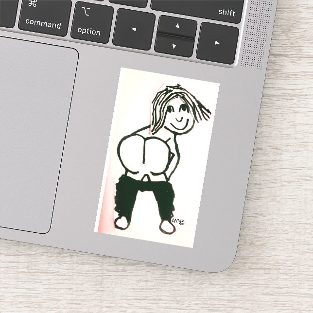 MOONING BARE BUTT CUSTOM STICKER (Detail)