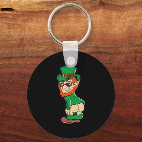 Mooning Leprechaun Butt St Patricks Day Irish Keychain