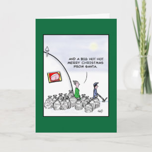 Mooning Santa Holiday Card