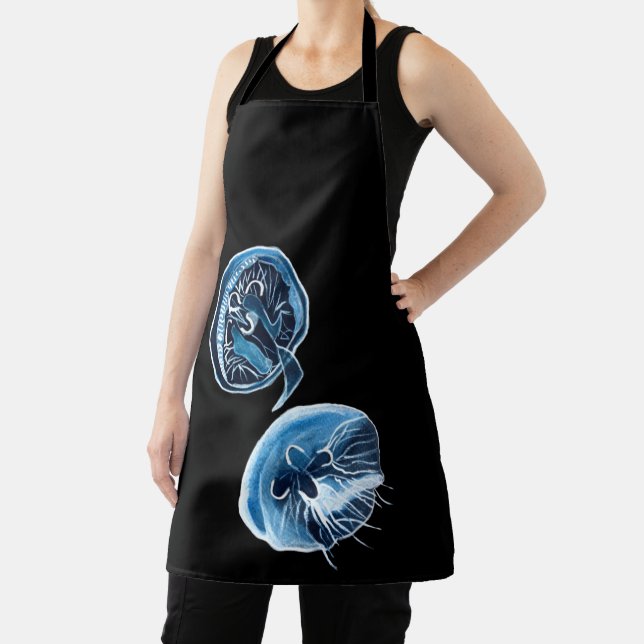 MoonJellyfish watercolor art Apron (Insitu)