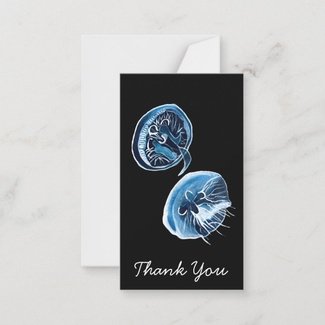 MoonJellyfish watercolor art Note Card (Front)