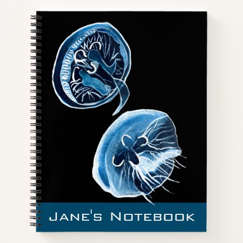 MoonJellyfish watercolor art Notebook