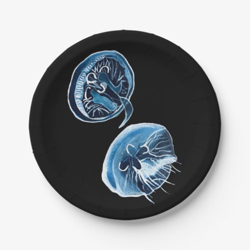 MoonJellyfish watercolor art Paper Plates