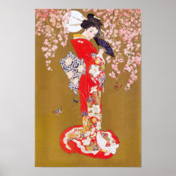 Moonlight and Cherry Blossoms Poster Zazzle
