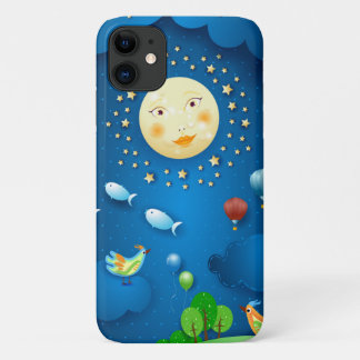 Moonlight and flying fishes iPhone 11 case