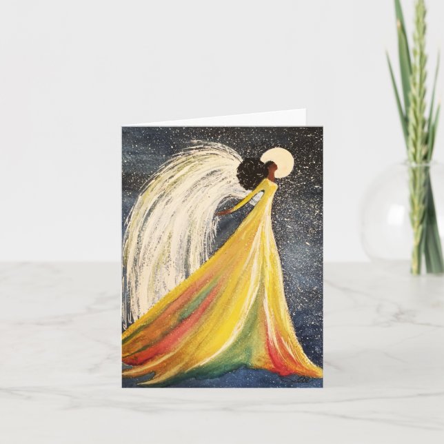 Moonlight Angel BLANK Note Card (Front)