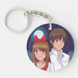 Moonlight Anime Duo Illustration Keychain