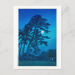 Moonlight at Magome, Hasui Kawase, Woodcut Postcard