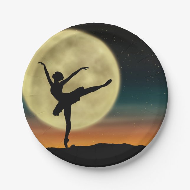 Moonlight Ballet Paper Plates (Front)