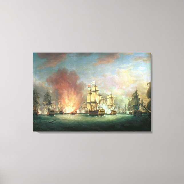 Moonlight Battle: The Battle off Cape St Canvas Print (Front)