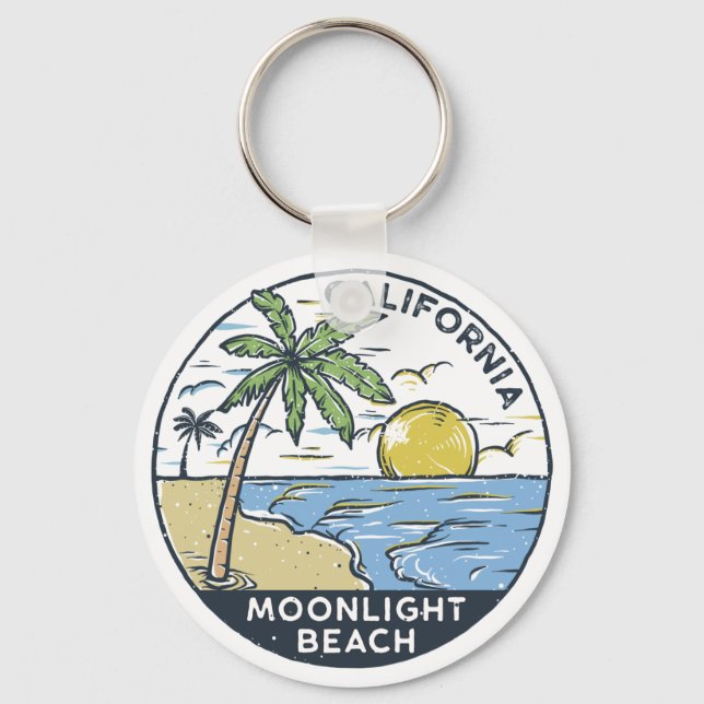 Moonlight Beach San Diego California Keychain (Front)