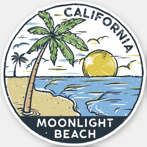 Moonlight Beach San Diego California Sticker