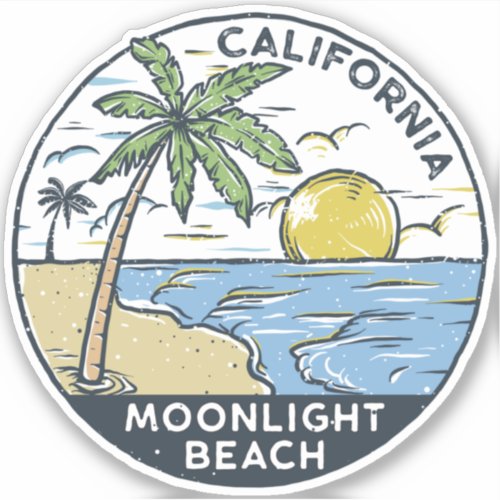 Moonlight Beach San Diego California Sticker