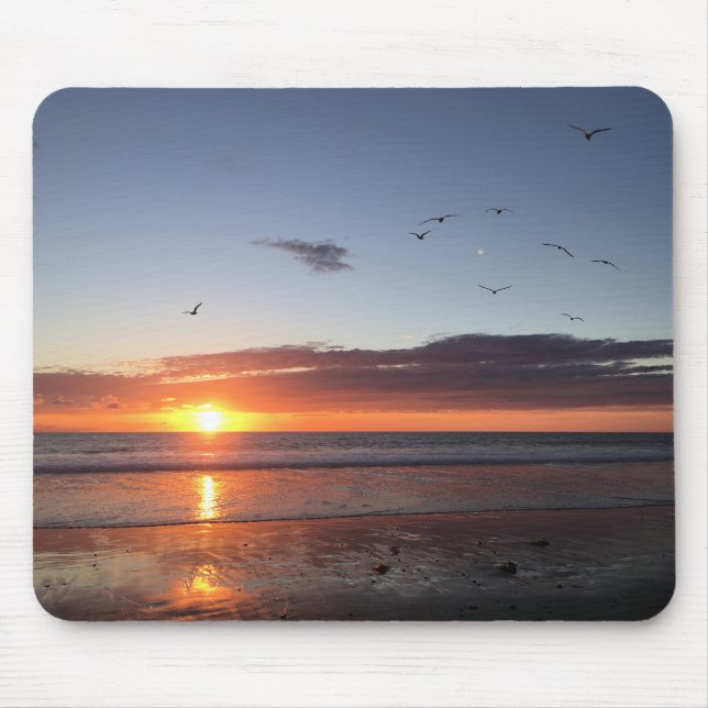Moonlight Beach Sunset Mouse Pad (Front)