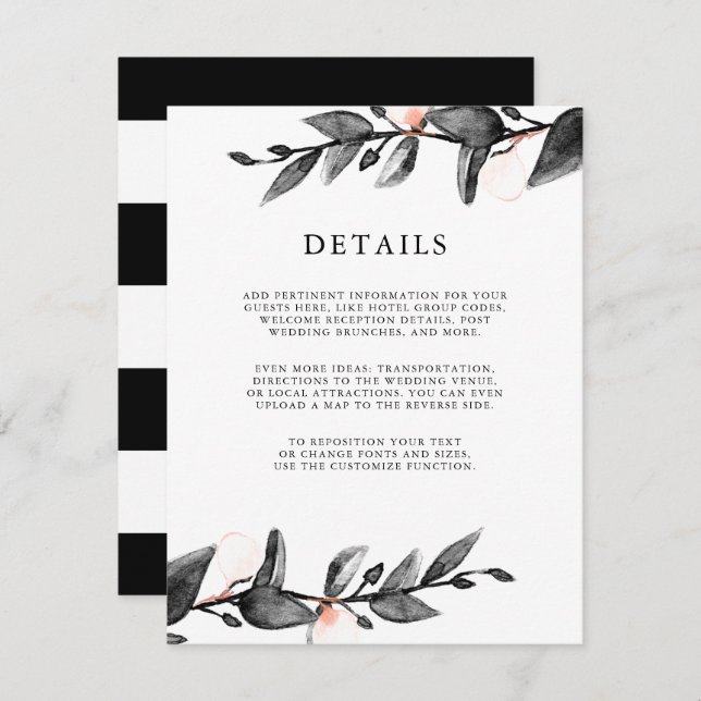 Moonlight Bloom | wedding guest details enclosure Invitation (Front/Back)
